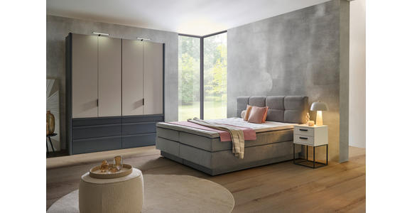 BOXSPRINGBETT 180/200 cm in Grau - Schwarz/Grau, KONVENTIONELL, Kunststoff/Textil (180/200cm) - Carryhome