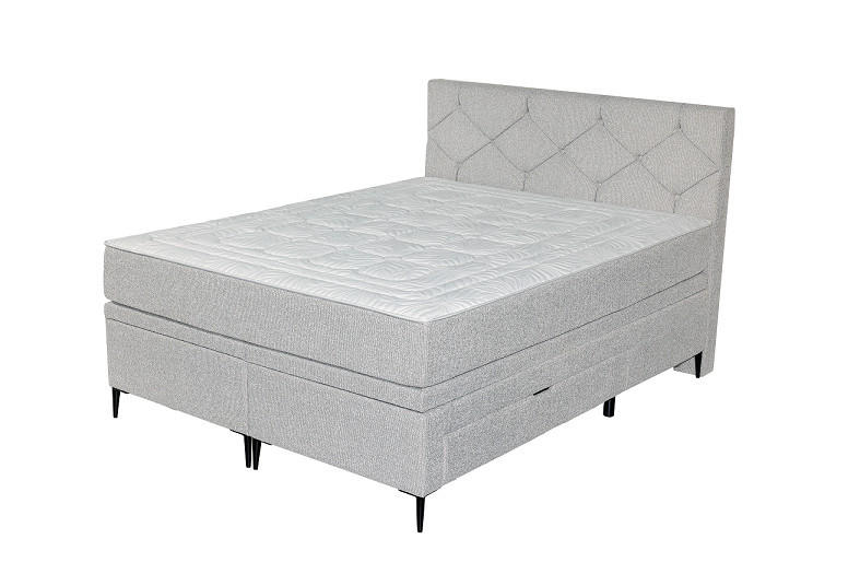 BOX KREVET 160/200 cm     svijetlo siva  - svijetlo siva/crna, Moderno, drvni materijal/tekstil (160/200cm) - Hom`in