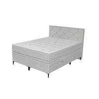 BOX KREVET 160/200 cm     svijetlo siva  - svijetlo siva/crna, Moderno, drvni materijal/tekstil (160/200cm) - Hom`in