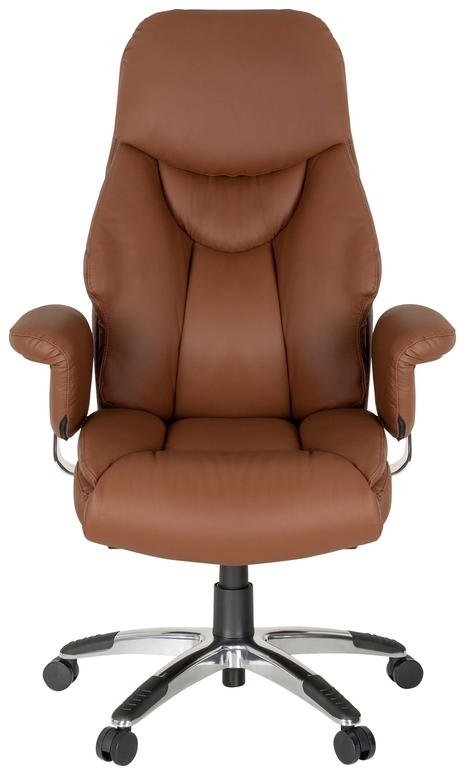 CHEFSESSEL Braun  - Chromfarben/Braun, MODERN, Leder/Kunststoff (63/140/52cm) - MID.YOU