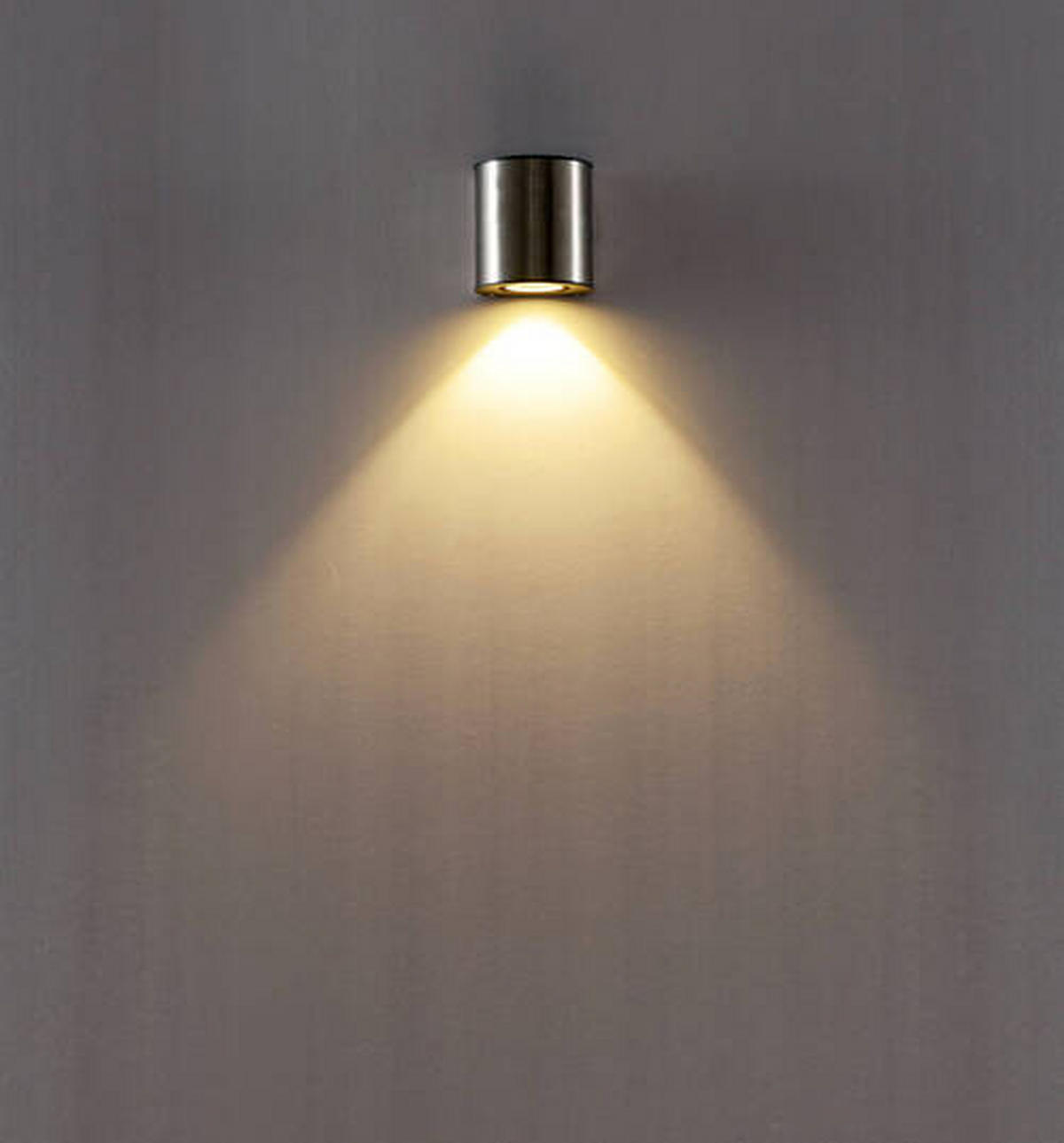 AUßENWANDLEUCHTE   - Edelstahlfarben/Nickelfarben, Basics, Metall (10/9,5/7,5cm)