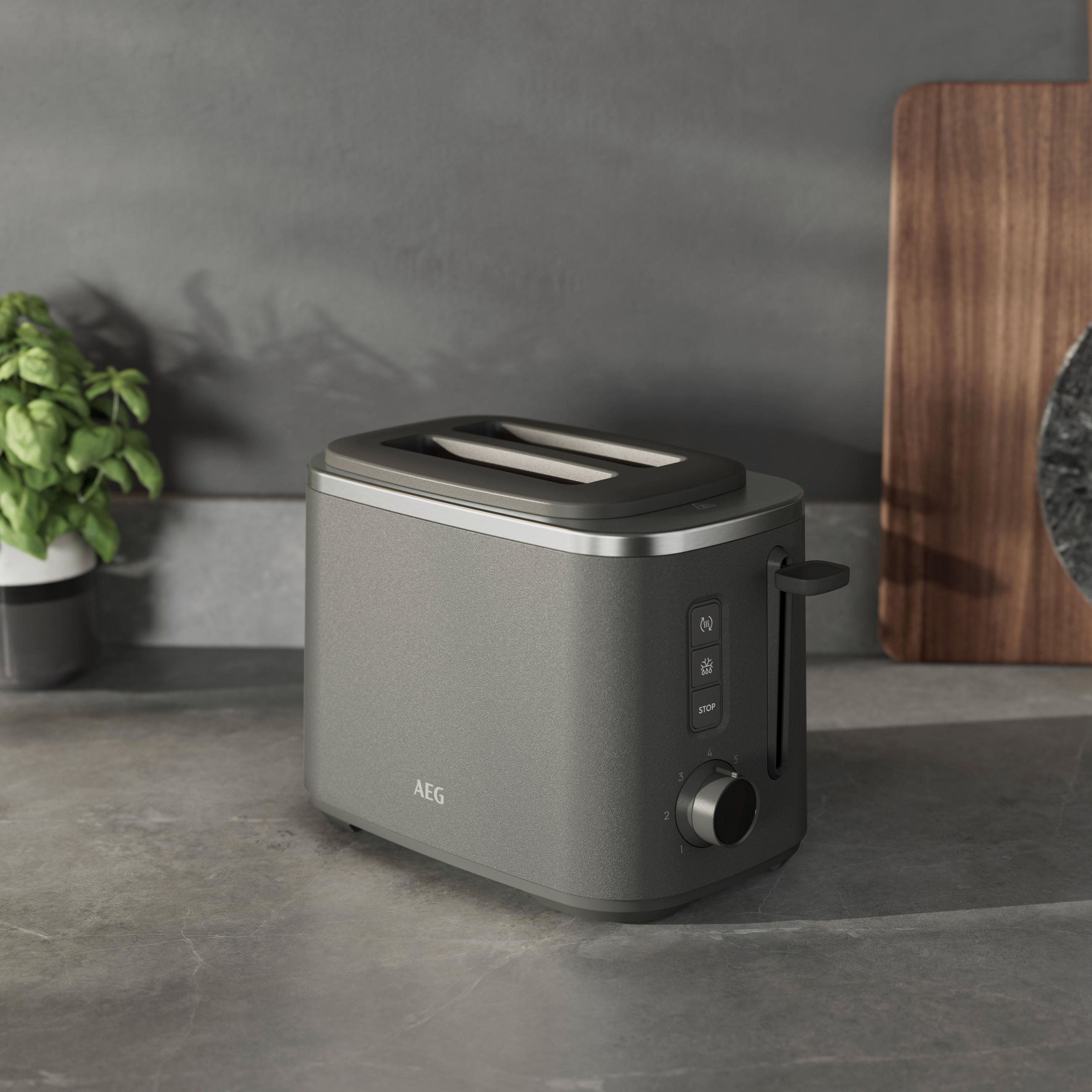 TOASTER Deli 5  - Anthrazit, Basics, Metall (26,2/19,0/16,8cm) - AEG