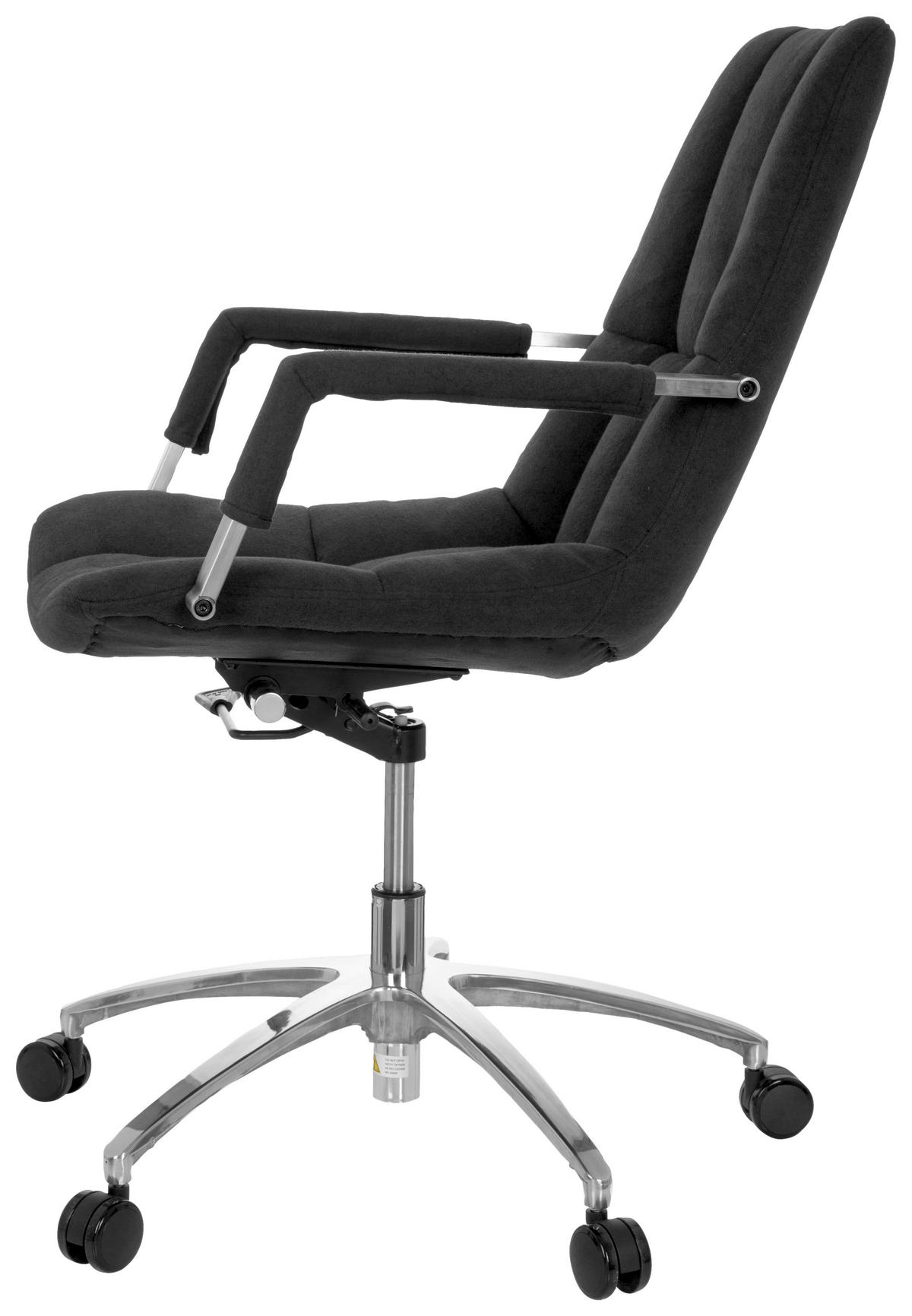 OTOČNÁ ŽIDLE, plochá tkanina, černá, barvy stříbra - černá/barvy stříbra, Moderní, kov/textil (58/102/60cm) - MID.YOU
