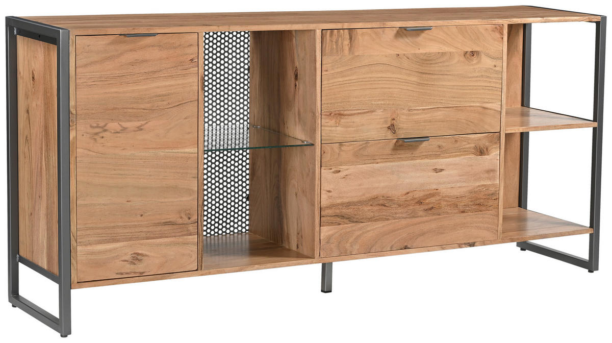SIDEBOARD Coswig 178/80/40 cm  - Hellbraun/Naturfarben, KONVENTIONELL, Glas/Holz (178/80/40cm) - Livetastic