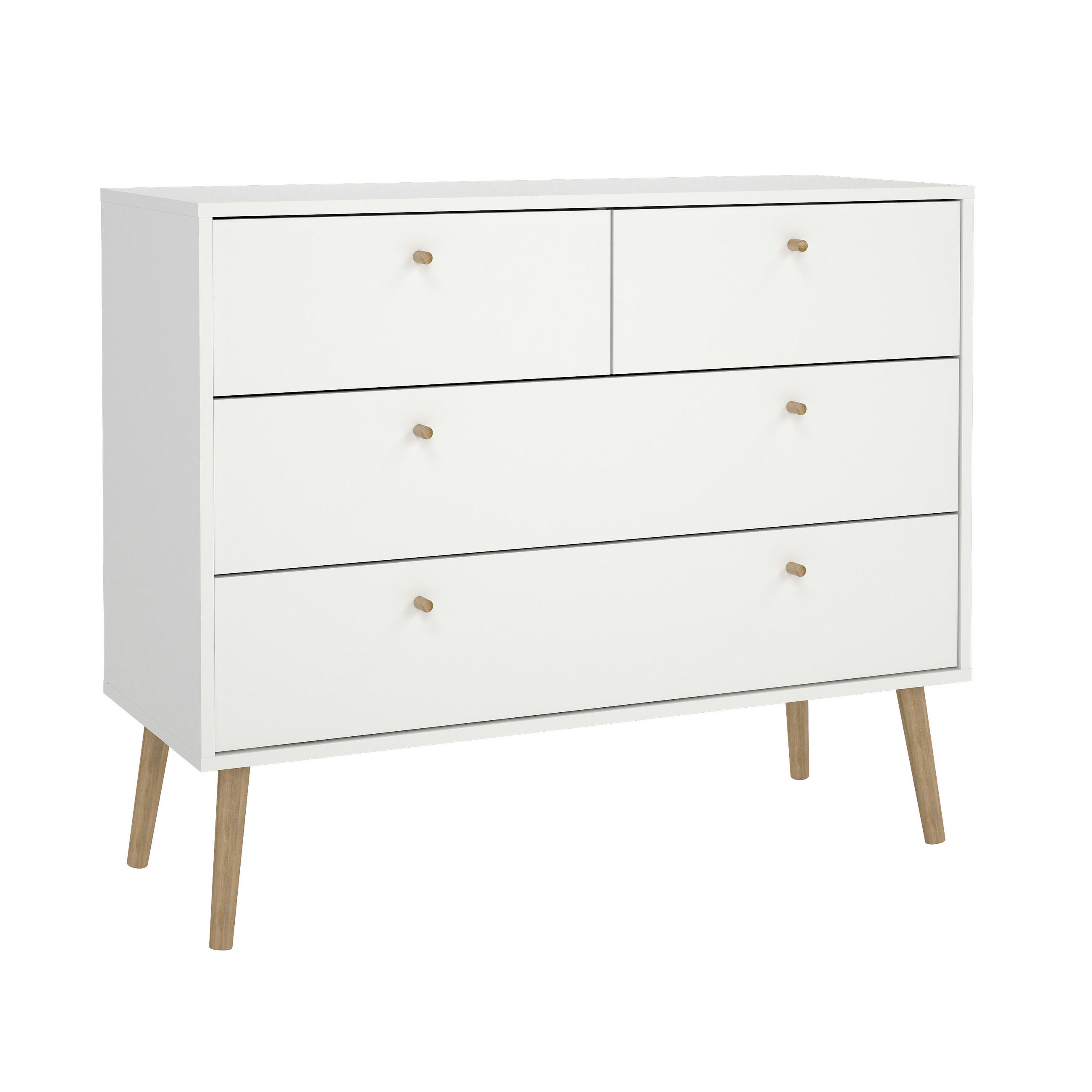 KOMMODE 98,7/81,7/39,1 cm  in Weiß  - Eichefarben/Weiß, Design, Holz/Holzwerkstoff (98,7/81,7/39,1cm) - Livetastic
