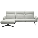 ECKSOFA in Flachgewebe Weiß  152/259 cm  - Schwarz/Weiß, Design, Textil/Metall (152/259cm) - Dieter Knoll