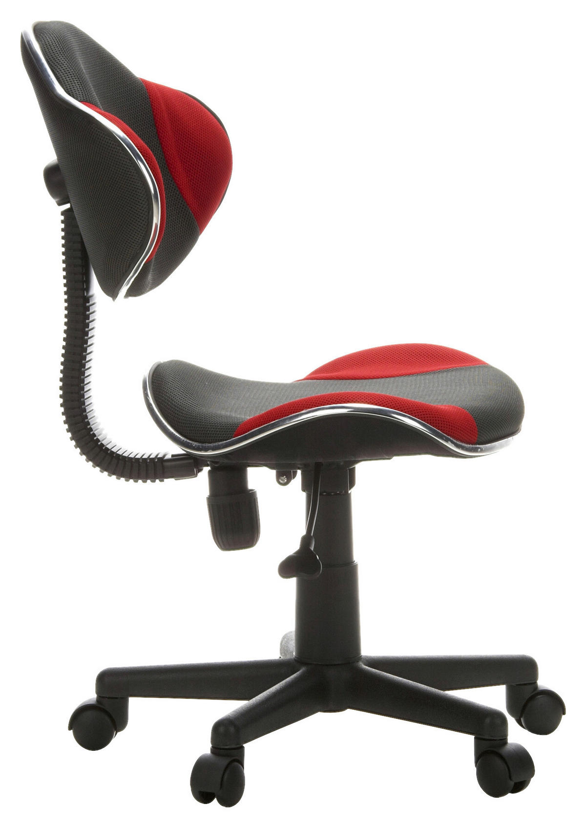 OTOČNÁ ŽIDLE PRO MLÁDEŽ, šedá, červená - šedá/červená, Basics, plast (45/86-101/42cm) - MID.YOU