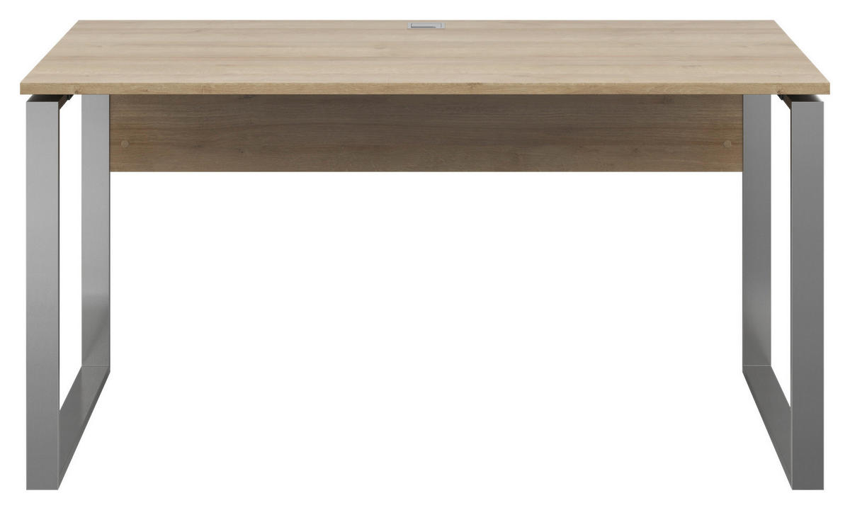 PSACÍ STŮL, barvy dubu, 150/76/77 cm - barvy dubu/barvy stříbra, Konvenční, kov/kompozitní dřevo (150/76/77cm) - Voleo