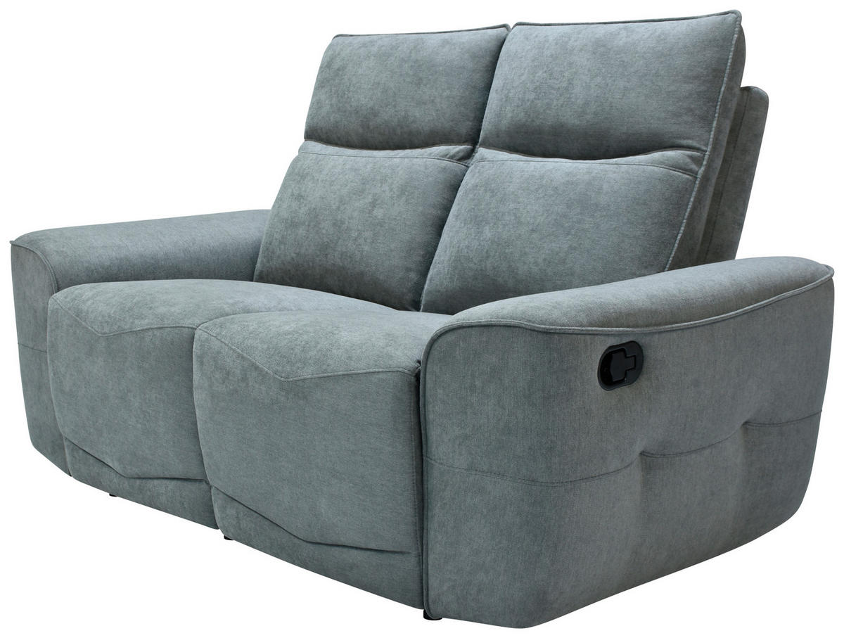 KÉTÜLÉSES KANAPÉ fém, műanyag, textil, faalapú anyag szürke  - fekete/szürke, Konventionell, műanyag/faalapú anyag (170cm) - Celina Home