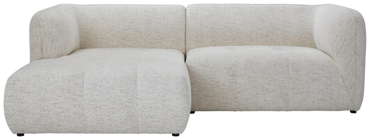 ECKSOFA in Chenille Creme  164/255 cm  - Creme/Schwarz, KONVENTIONELL, Kunststoff/Textil (164/255cm) - Carryhome