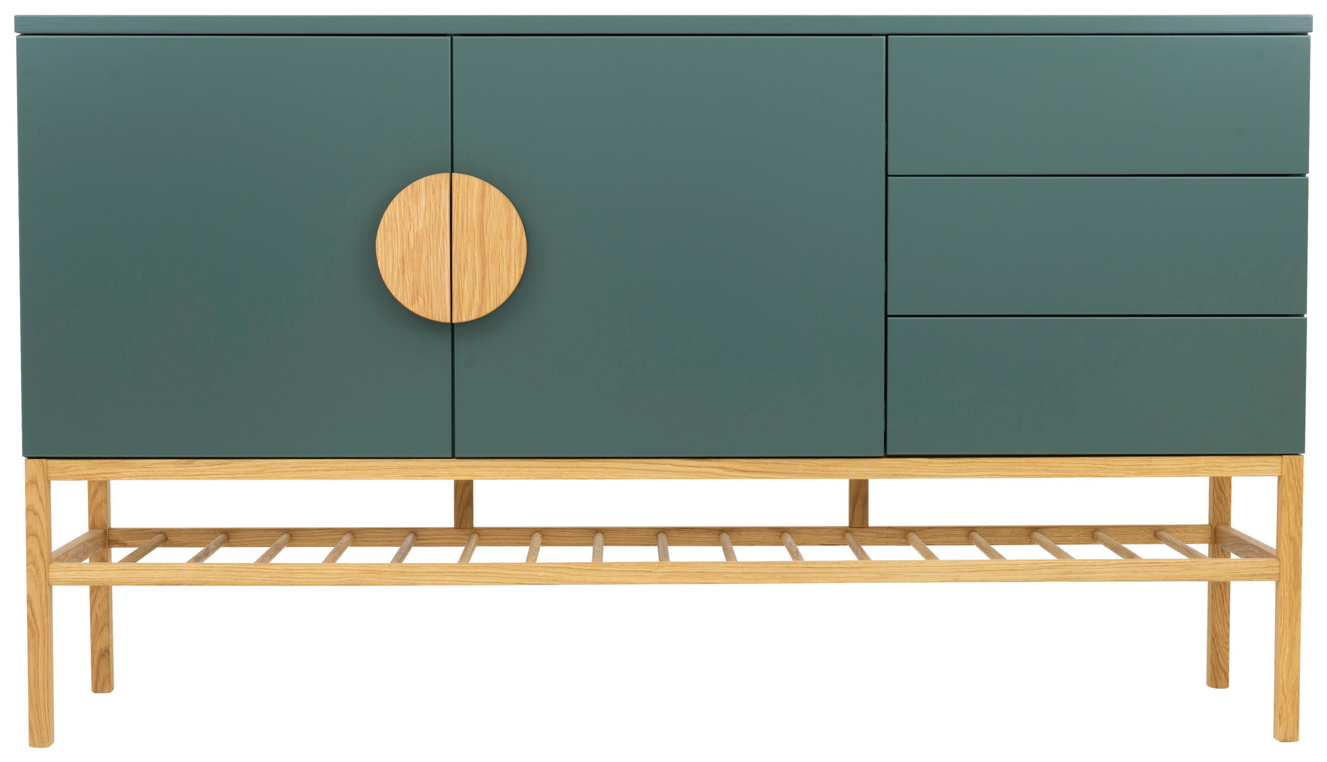 SIDEBOARD  in 176/100/43 cm  - Dunkelgrün/Eichefarben, Design, Holz/Holzwerkstoff (176/100/43cm)