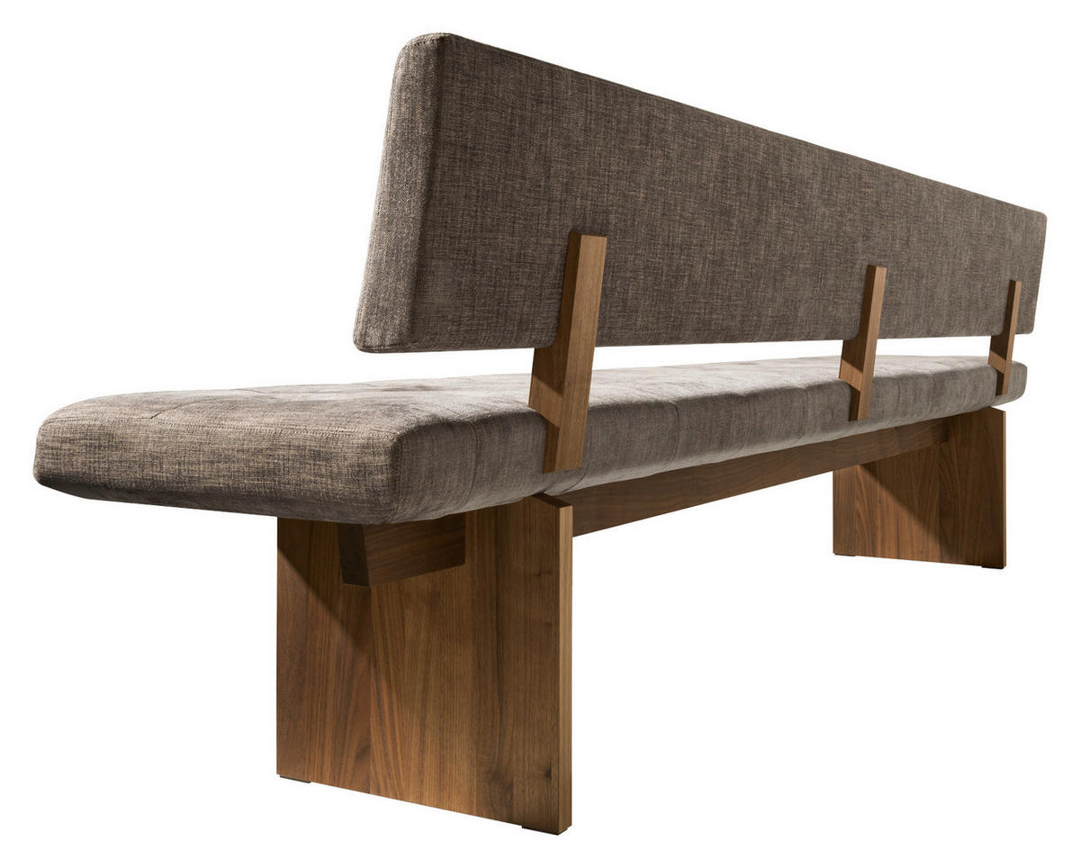 SITZBANK 216/85,5/57 cm  in Braun, Nussbaumfarben  - Nussbaumfarben/Braun, Design, Holz/Textil (216/85,5/57cm) - TEAM 7