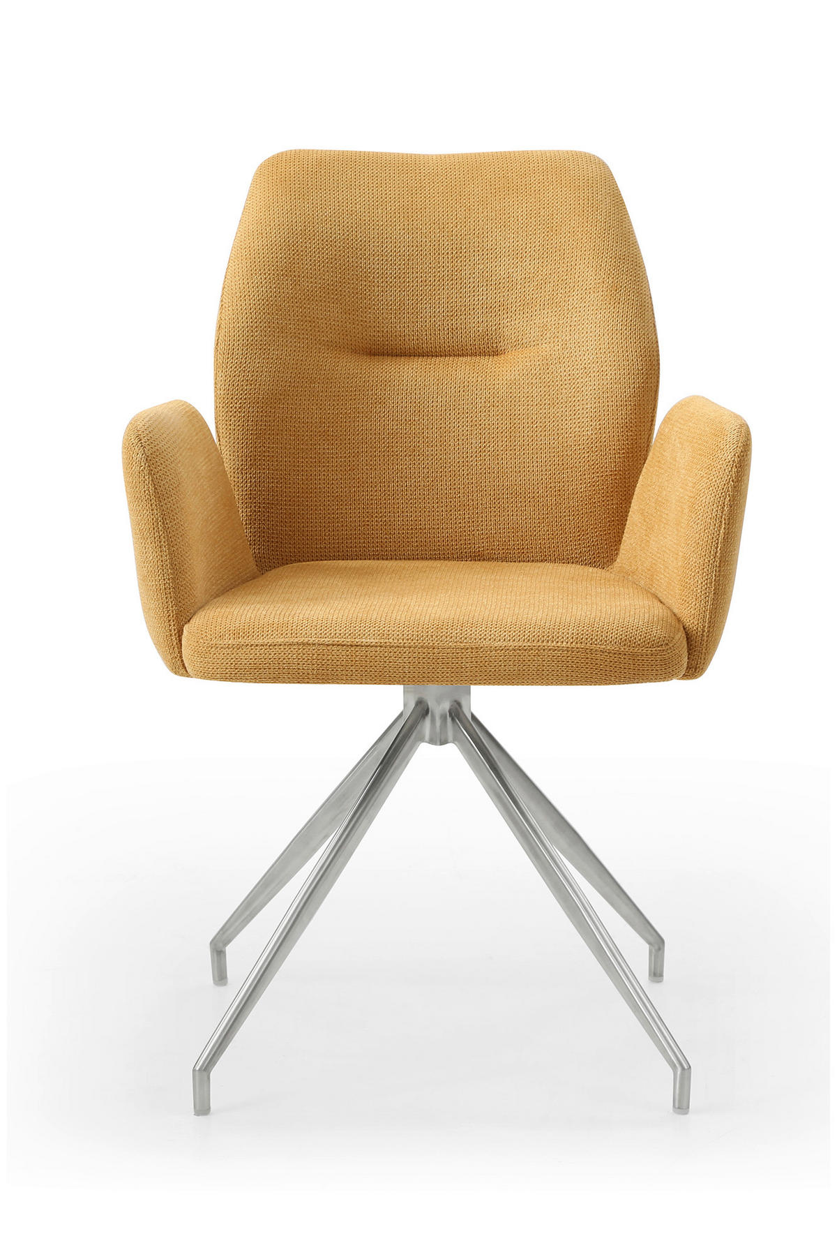 OTOČNÁ STOLIČKA, štruktúra, žltá - žltá/strieborná, Modern, kov/textil (60/89/62cm) - Livetastic