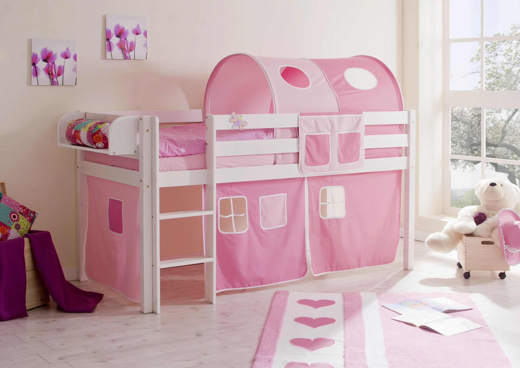 HOCHBETT 90/200 cm Rosa, Weiß, Pink Weiß  - Pink/Rosa, Natur, Holz (90/200cm) - MID.YOU