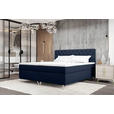 BOXSPRINGBETT 180/200 cm  in Dunkelblau  - Chromfarben/Dunkelblau, KONVENTIONELL, Textil/Metall (180/200cm) - Carryhome