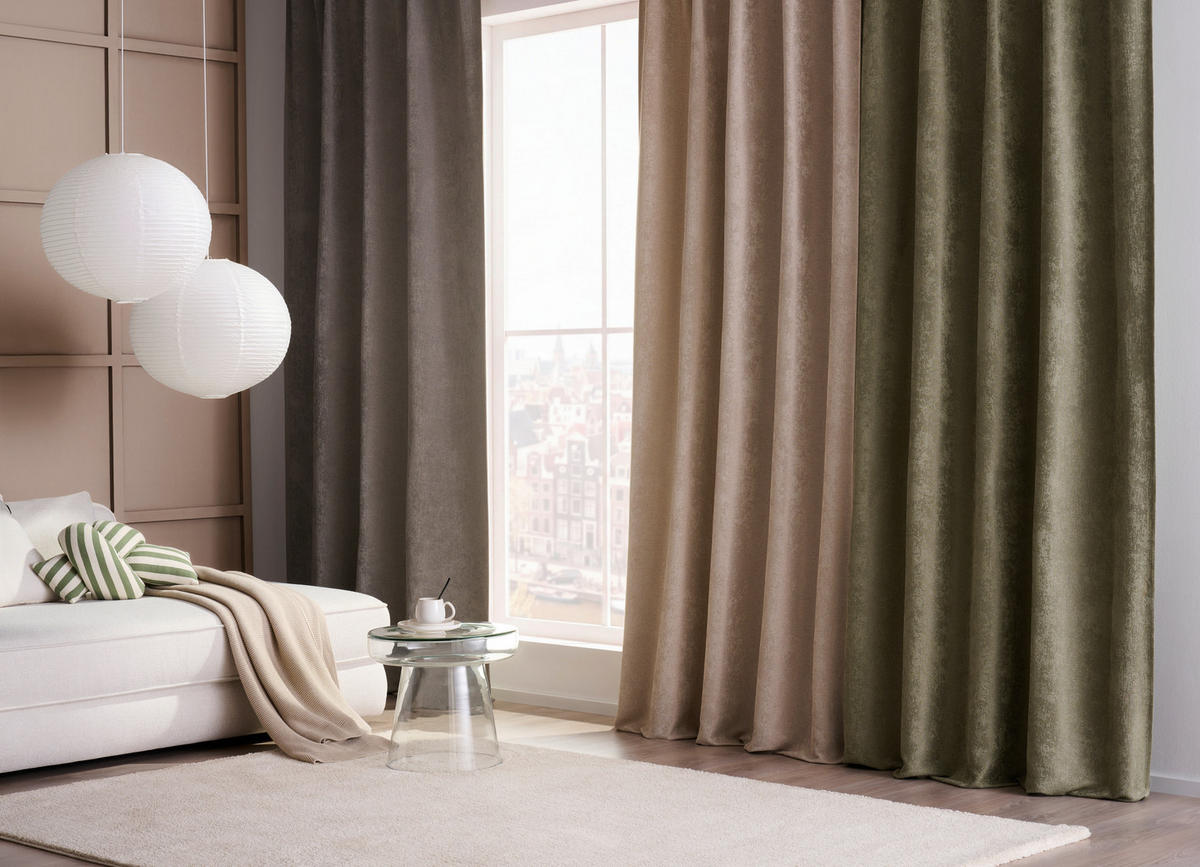 VERDUNKELUNGSVORHANG Verdunkelung  - Grün, Trend, Textil (132/260cm) - Dieter Knoll