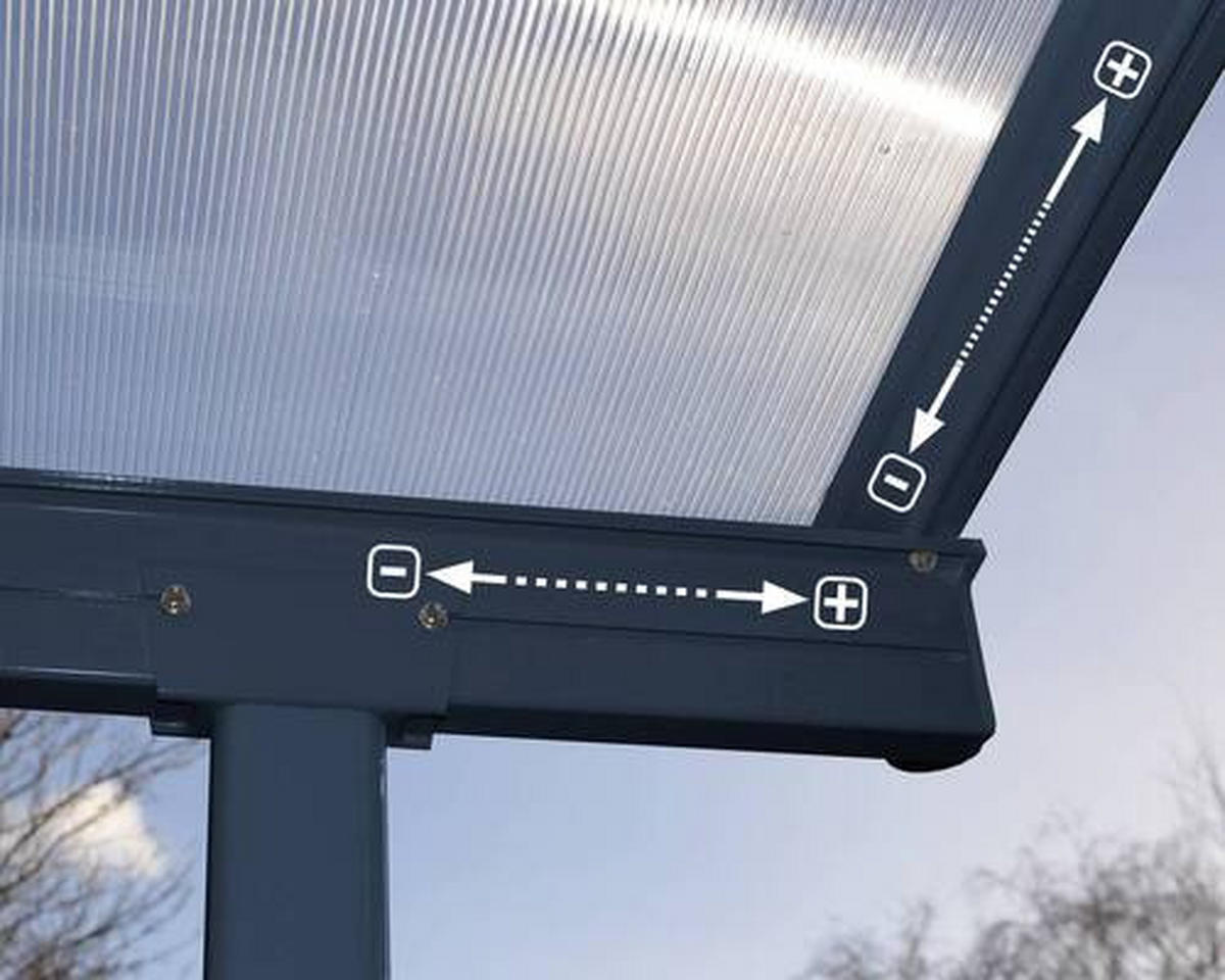 TERRASSENÜBERDACHUNG 670/257/230 cm   - Grau, Basics, Metall (670/257/230cm)