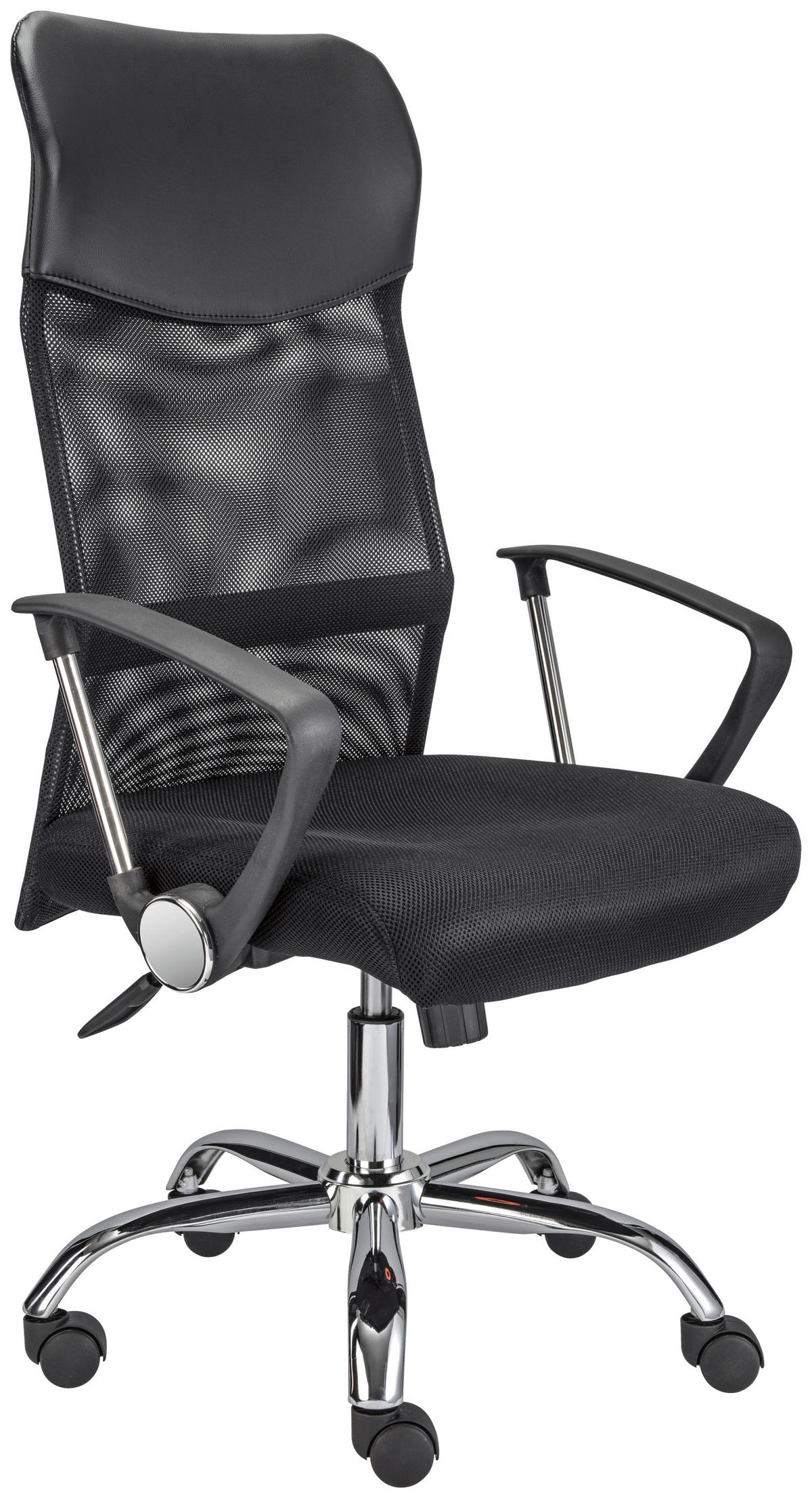 OTOČNÁ STOLIČKA, čierna, chrómová - čierna/chrómová, Basics, kov/plast (113-122/70/64cm) - Carryhome