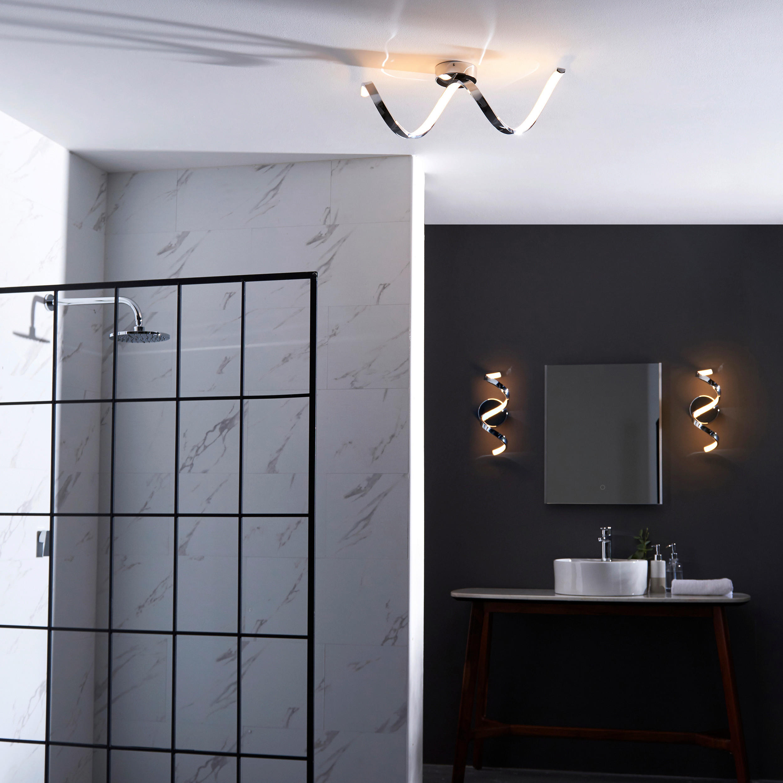 BADEZIMMER-WANDLEUCHTE Astral 13/34/15.5 cm   - Chromfarben/Weiß, Design, Metall (13/34/15.5cm) - ENDON