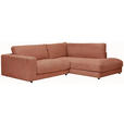 ECKSOFA  in Cord Rostfarben  265/224 cm  - Rostfarben/Schwarz, Design, Kunststoff/Textil (265/224cm) - Hom`in