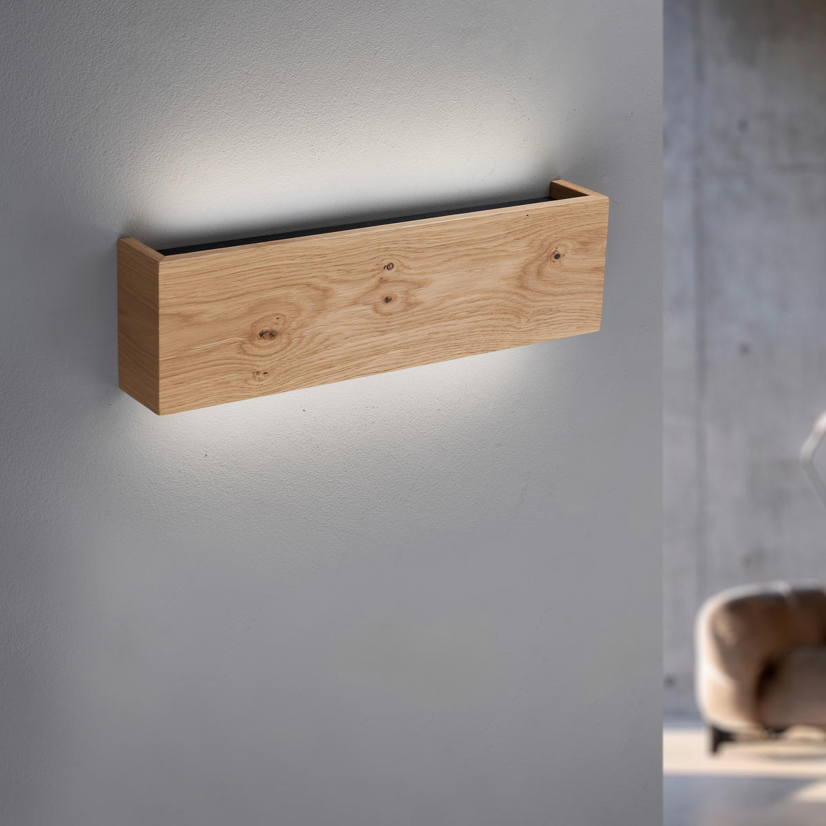 LED-WANDLEUCHTE Selina  15/48/10 cm  - Wildeiche, Natur, Holz (15/48/10cm) - Ambiente