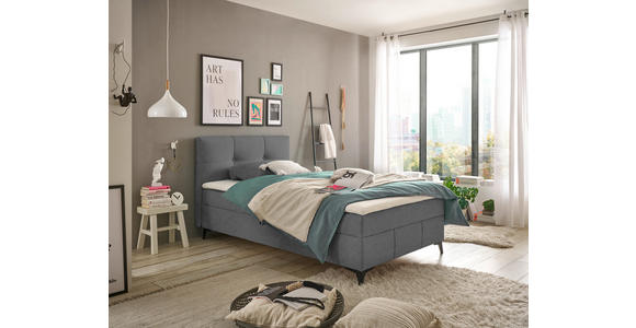BOXBETT 120/200 cm  in Dunkelgrau  - Dunkelgrau, Basics, Holzwerkstoff/Textil (120/200cm) - Xora