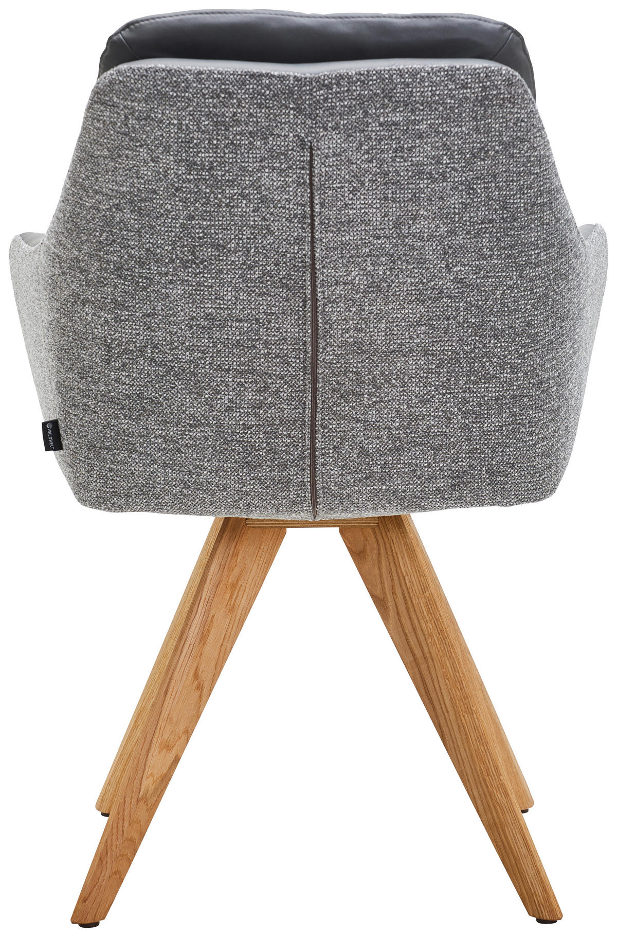 ARMLEHNSTUHL  in Webstoff Kombination Echtleder/Stoff pigmentiert  - Wildeiche/Anthrazit, Design, Leder/Holz (62/90/65cm) - Waldwelt
