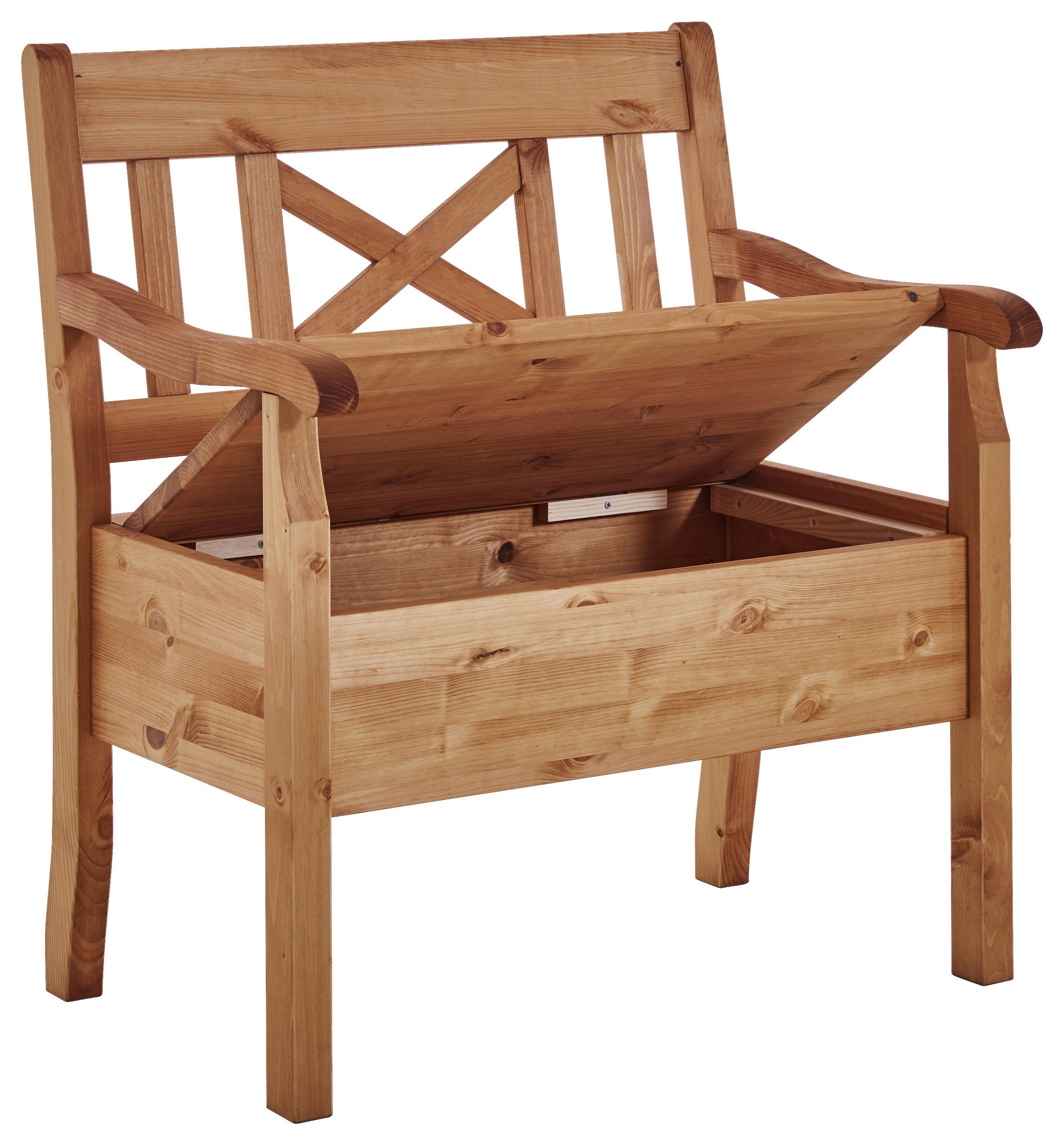 SITZBANK 84/93/58 cm Laugenfarbig Kiefer massiv  - Laugenfarbig, ROMANTIK / LANDHAUS, Holz (84/93/58cm) - Boxxx