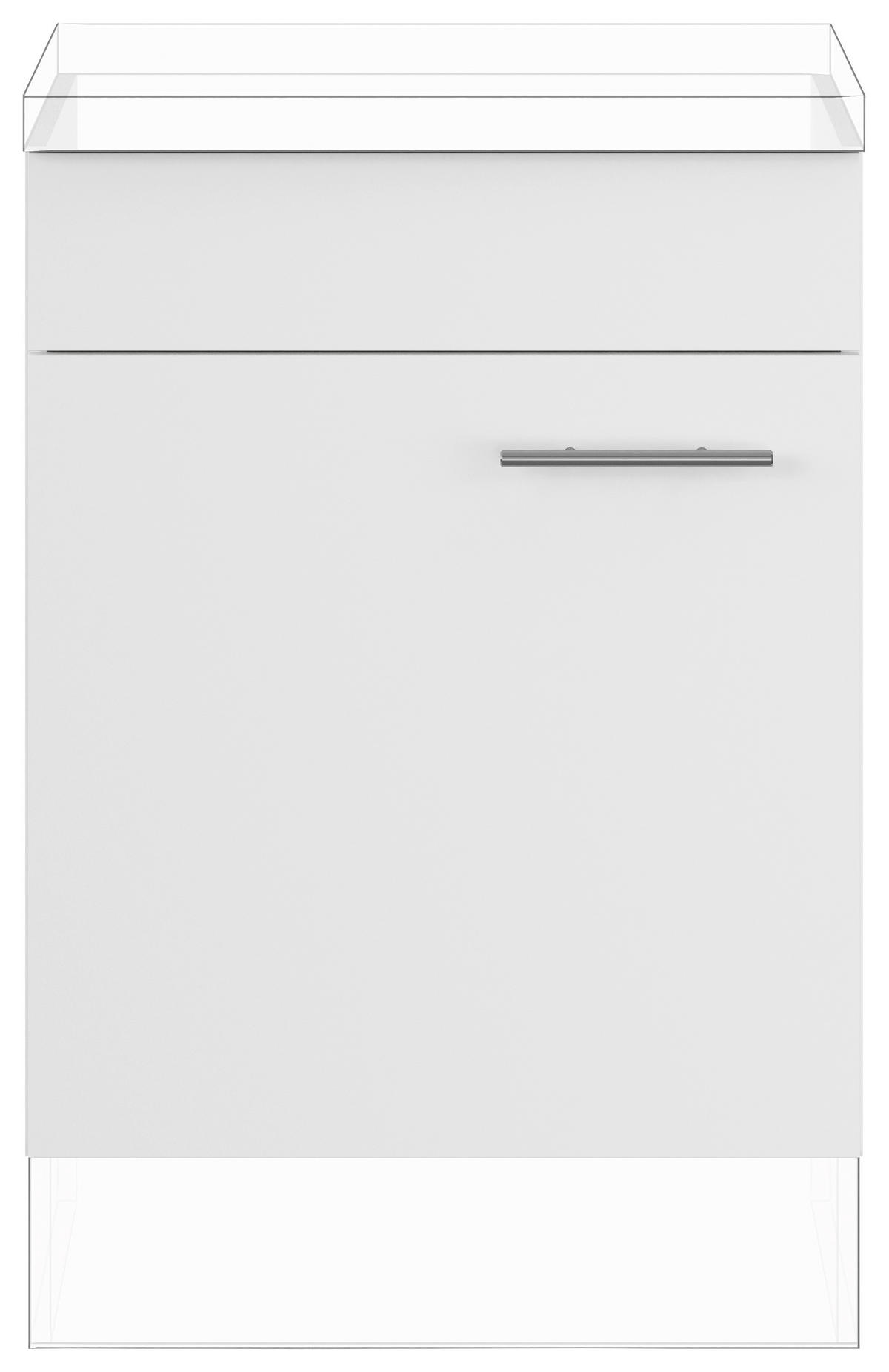 KOCHFELDUMBAUSCHRANK 60/87,8/57,6 cm  in Weiß  - Edelstahlfarben/Weiß, Basics, Holzwerkstoff/Metall (60/87,8/57,6cm) - Impuls