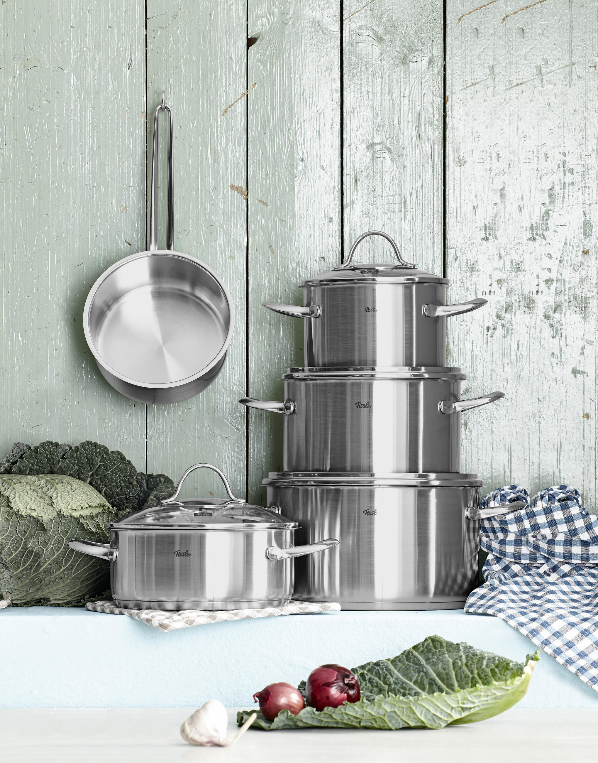 KOCHTOPFSET Paris 5-teilig  - Klar/Silberfarben, Basics, Glas/Metall - Fissler