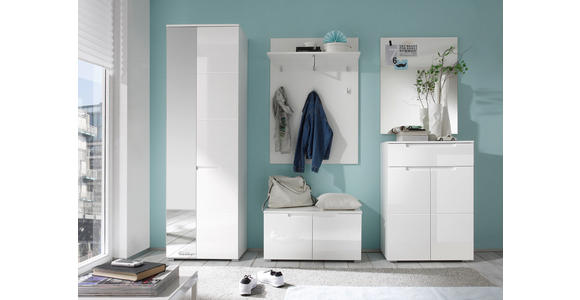 GARDEROBENSCHRANK Spice  in 60/198/40 cm  - Weiß, Basics, Glas/Holzwerkstoff (60/198/40cm) - Xora