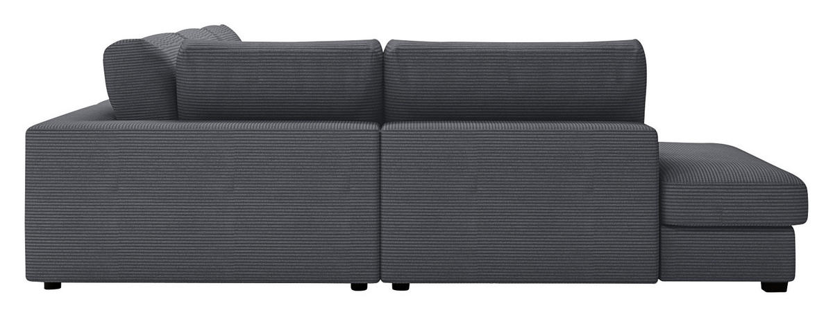 ECKSOFA Graphitfarben Cord  - Schwarz/Graphitfarben, KONVENTIONELL, Kunststoff/Textil (250/314cm) - Carryhome