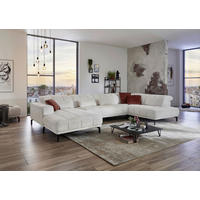 SAROKGARNITÚRA textil natúr színű  - natúr színű/fekete, Design, textil/fém (195/383/212cm) - Beldomo Style