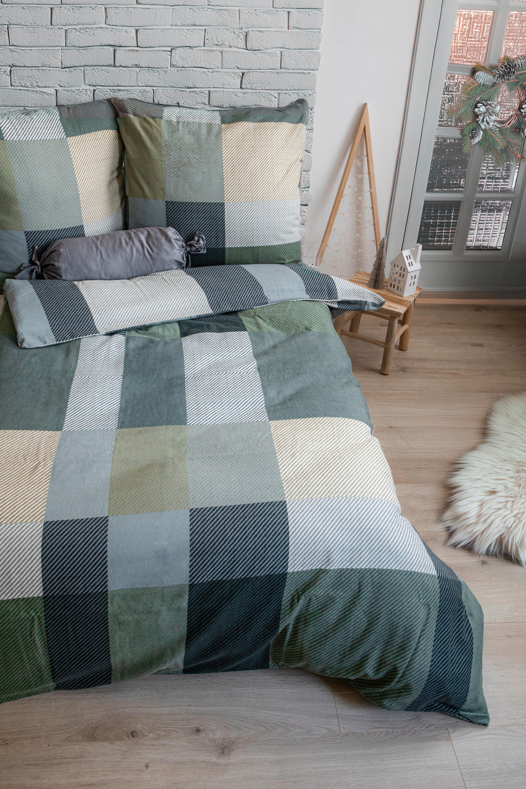 BETTWÄSCHE Aspen Biber 155/220 cm  - Grün, Basics, Textil (155/220cm) - Fleuresse