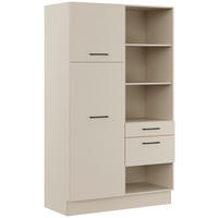 MEHRZWECKSCHRANK 120/206,2/58 cm  - Hellgrau/Schwarz, Basics, Holzwerkstoff/Metall (120/206,2/58cm) - Impuls