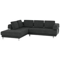 ECKSOFA in Chenille Anthrazit  - Anthrazit, Design, Textil/Metall (235/277cm)