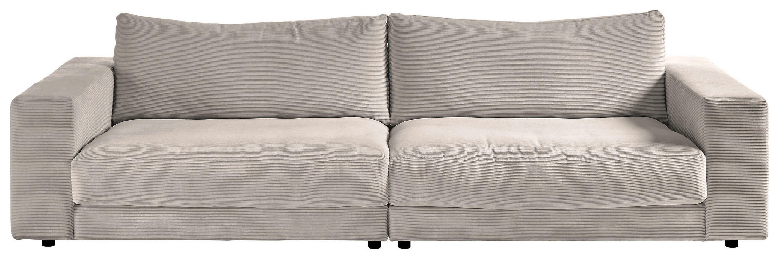 3-SITZER-SOFA in Feincord Beige  - Beige/Schwarz, Design, Kunststoff/Textil (290/86/127cm) - Lomoco