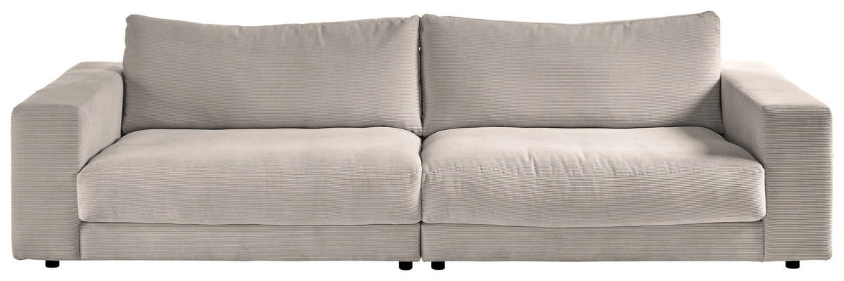 3-SITZER-SOFA in Feincord Beige  - Beige/Schwarz, Design, Kunststoff/Textil (290/86/127cm) - Lomoco