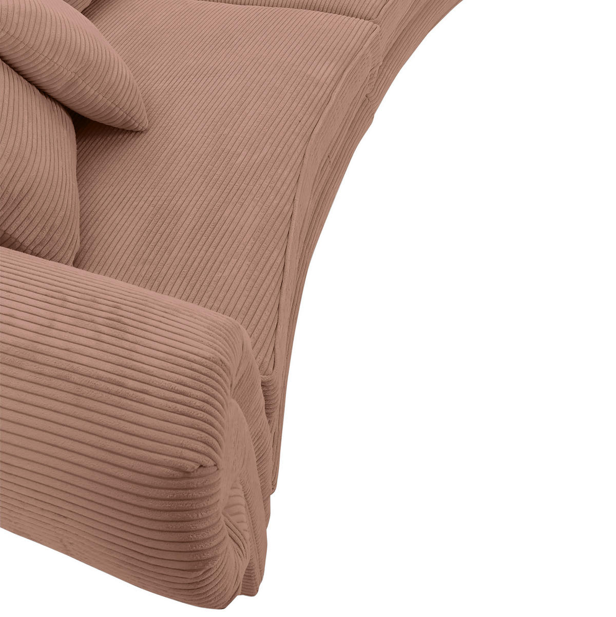 MEGASOFA Cord Rosa  - Schwarz/Rosa, ROMANTIK / LANDHAUS, Holz/Textil (276/81/140cm) - Landscape