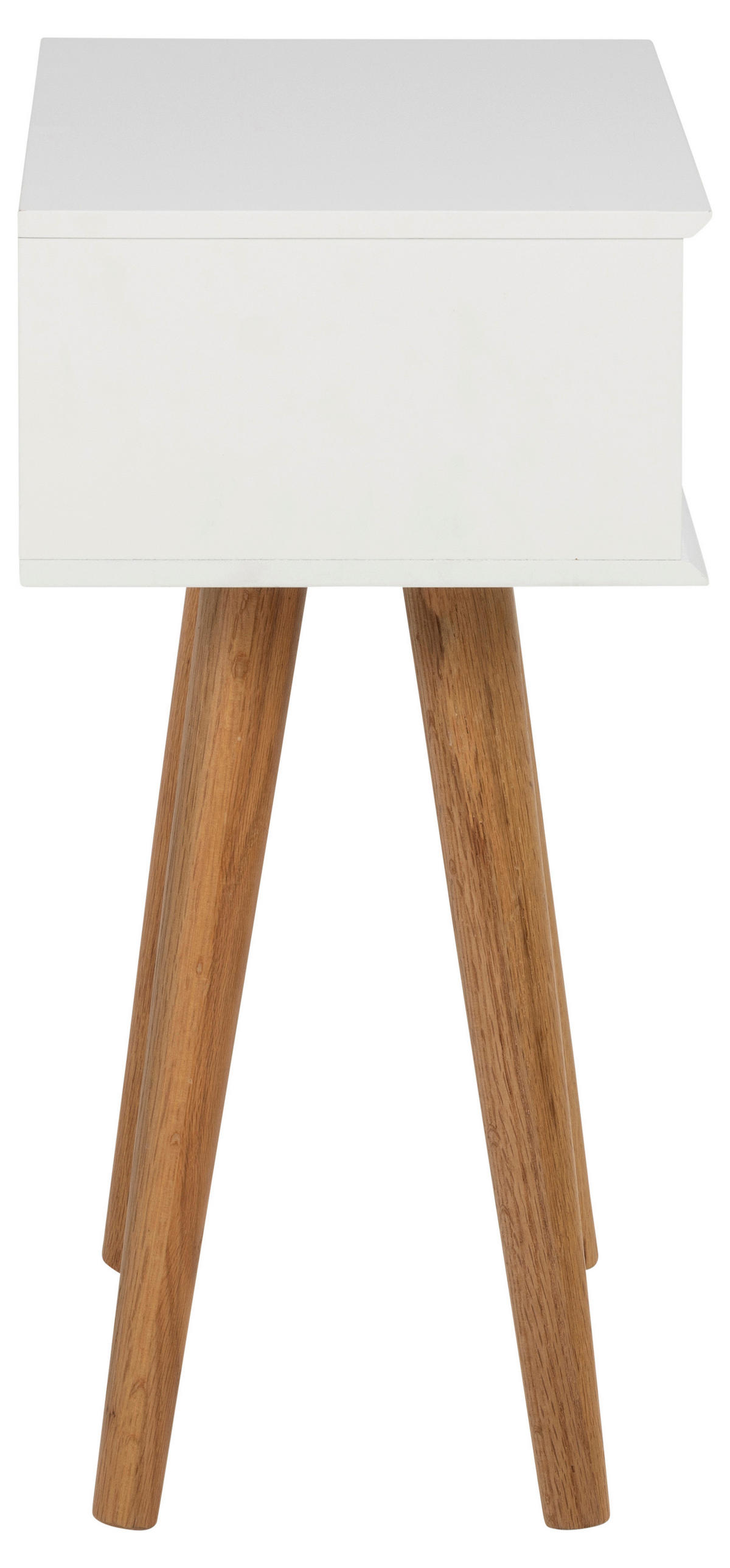 NOČNA OMARICA, bela, barve hrasta  - barve hrasta/bela, Design, leseni material/les (40/61,5/30cm) - MID.YOU