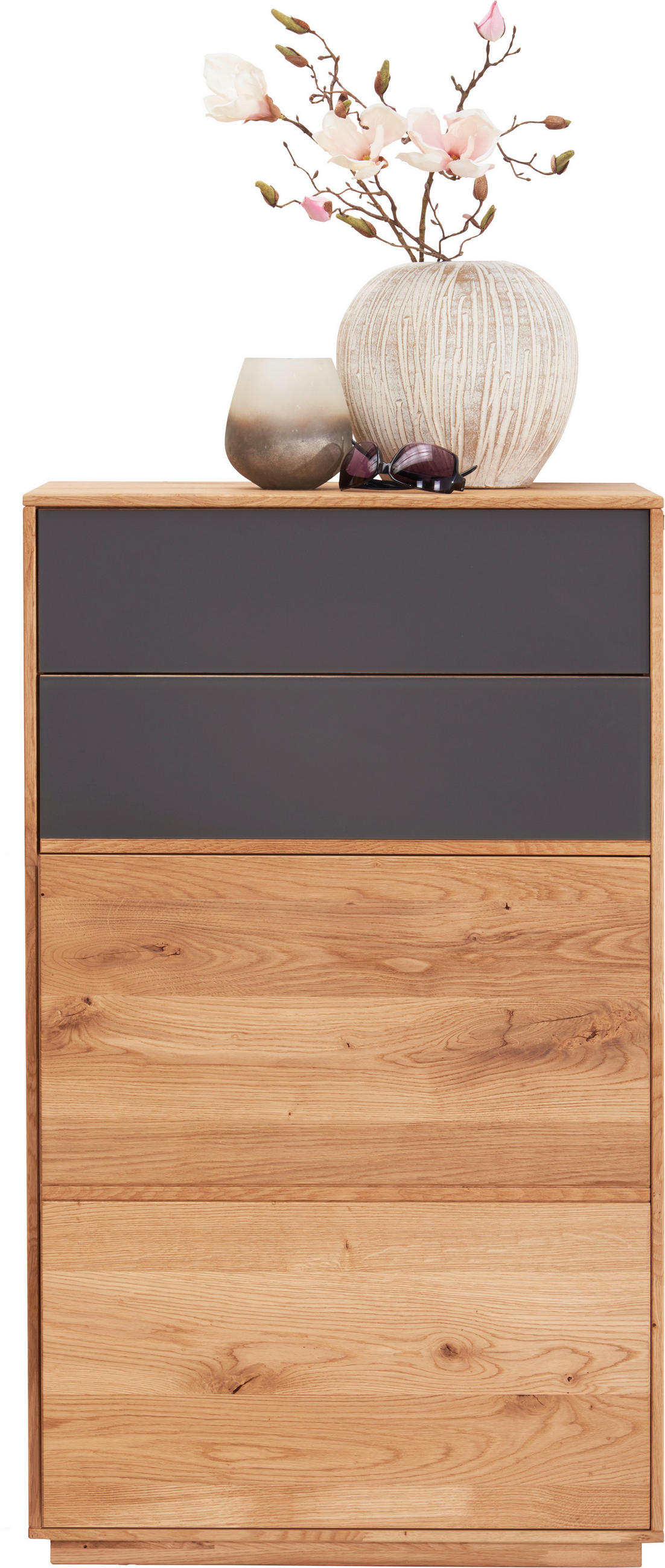 SCHUHSCHRANK  in 60/105/38 cm  - Eichefarben/Anthrazit, Natur, Glas/Holz (60/105/38cm) - Waldwelt