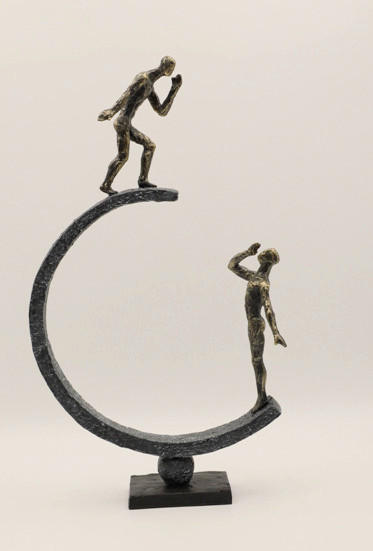 DEKORAČNÍ POSTAVIČKA DÁMA - černý chrom, Basics, plast (8.6/43.4/24.6cm)