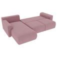 ECKSOFA in Velours Rosa  - Chromfarben/Rosa, KONVENTIONELL, Kunststoff/Textil (195/293cm) - Carryhome