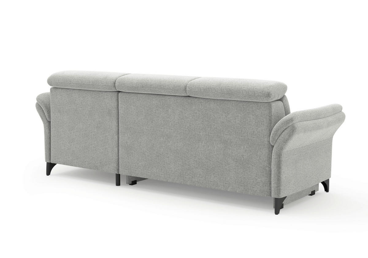 ECKSOFA Flachgewebe Hellgrau  - Hellgrau/Schwarz, Konventionell, Textil/Metall (253/166cm) - Sit & More