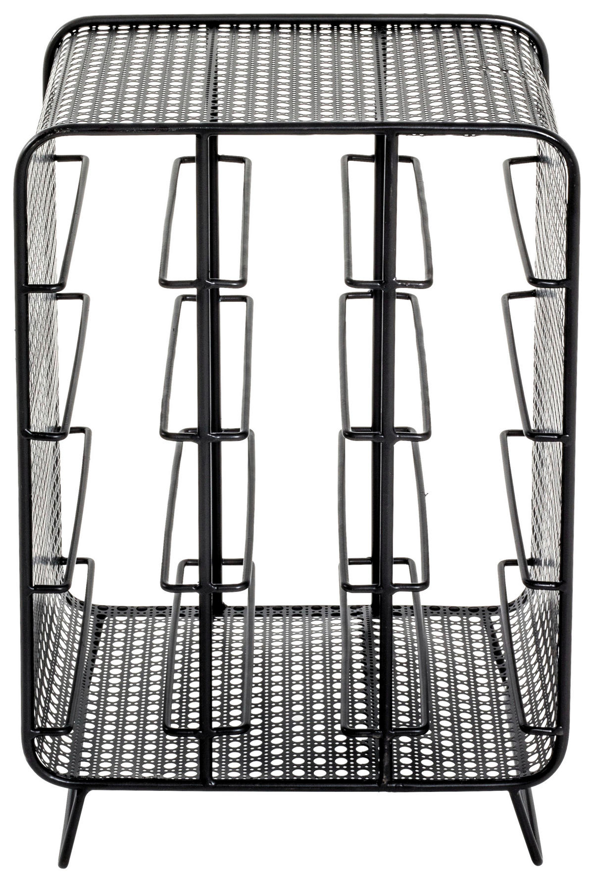 FLASCHENREGAL  - Schwarz, Design, Metall (30/46/24cm)