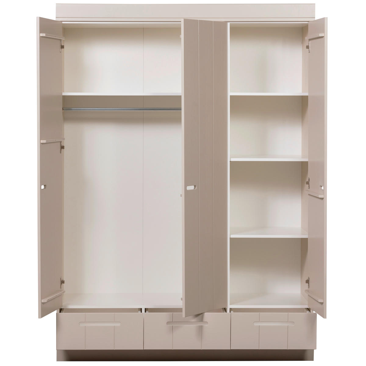 DREHTÜRENSCHRANK  in Hellgrau  - Hellgrau, Design, Holz (140/195/53cm) - Livetastic