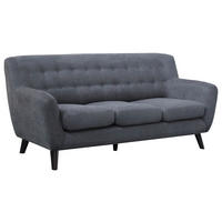 3-SITZER-SOFA in Mikrofaser Schwarz, Dunkelgrau  - Dunkelgrau/Schwarz, MODERN, Holz/Textil (181/82/85cm) - Luca Bessoni