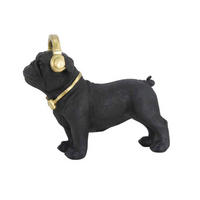 Decorațiune Bulldog - auriu/negru, Basics, plastic (21/9/18cm)