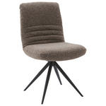 STUHL  Stoffauswahl, Typenauswahl, Gestellauswahl, Sitzfläche 180° drehbar Flachgewebe  - Dunkelbraun/Graubraun, Design, Textil/Metall (50/93/69cm) - Dieter Knoll