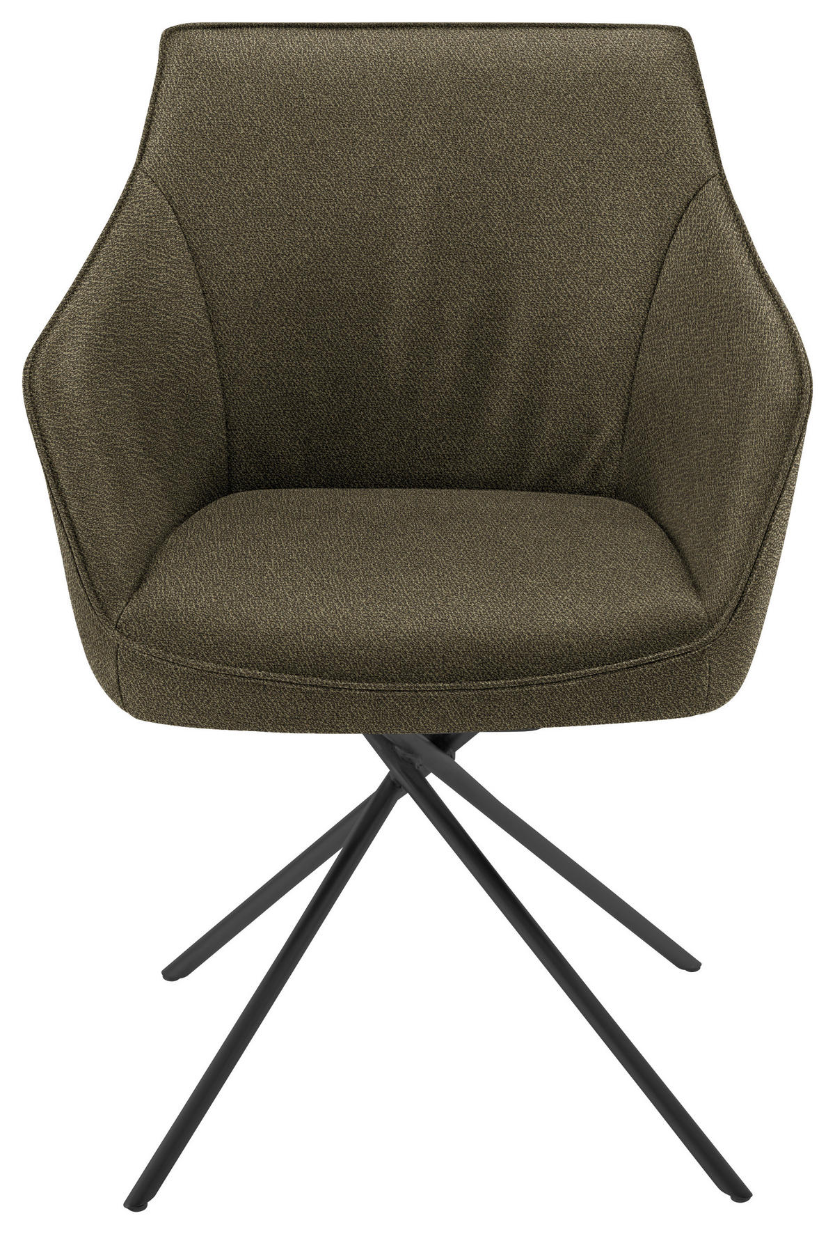 ARMLEHNSTUHL  in Nickel Flachgewebe  - Schwarz/Olivgrün, Design, Textil/Metall (60/84/67cm) - Koinor